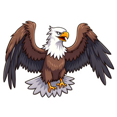 Obraz premium Soaring above, the proud eagle emanates strength and freedom in every feathered detail, digital art of character design concept.