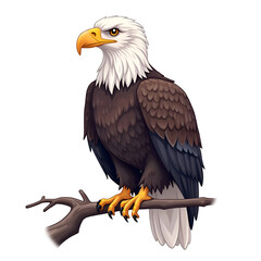 Fototapeta premium The eagle stands proudly, symbolizing strength and freedom in the vast wilderness, digital illustration of wildlife art concept.