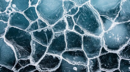 Cracked Ice on a Frozen Lake