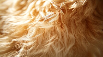 Close-up of Soft Golden Fur with Sunlight Reflecting