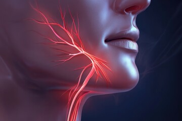 Fototapeta premium Dynamic Illustration of Trigeminal Nerve Interactions
