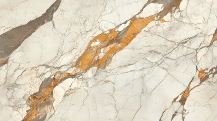 Fototapeta premium White Marble Surface with Orange and Grey Veins