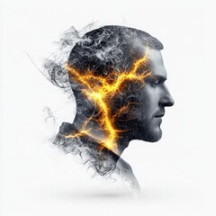 Exploring the intricacies of human psyche a visually striking representation of emotion and energy through abstract artistry