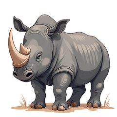 Fototapeta premium Embrace the strength and majesty of the rhino in a captivating artistic form, digital illustration of character design concept.