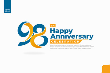 Number 98 logo icon design, 98th birthday logo number, anniversary 98