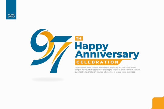 Number 97 logo icon design, 97th birthday logo number, anniversary 97