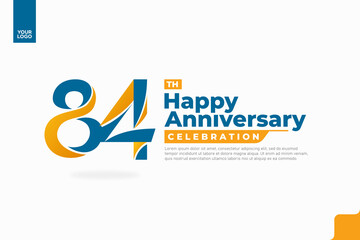 Number 84 logo icon design, 84th birthday logo number, anniversary 84