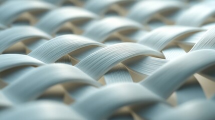 Obraz premium Close-up of Interwoven White Fabric Threads