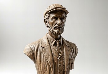 Fototapeta premium Beautiful Image Geologist statue on white background.