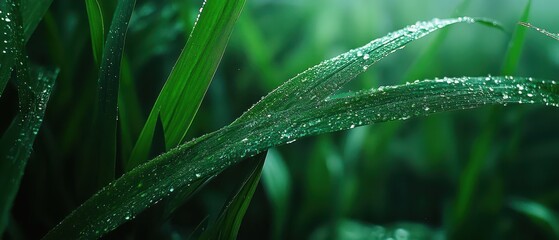 Raindrop resting on a clover leaf, crisp detail and vibrant green hues, pure nature moment