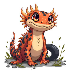 Fototapeta premium Embrace your inner creativity with the joyful charm of a spirited salamander , digital art of character design concept.