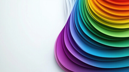 Colorful abstract 3d isolated waves on white background for banners,wallpaper and modern holiday designs for pride month.