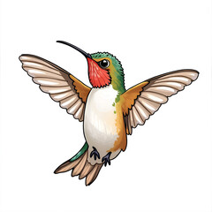 Fototapeta premium A hummingbird dances gracefully in the air, capturing the essence of freedom and joy, digital illustration of nature concept.