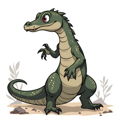 Naklejka premium Discover the fascinating world of imagination with our playful dinosaur character, digital illustration of character design concept.