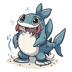 Fototapeta premium Embrace the joy of friendship with your favorite aquatic creature, digital art of character design concept.