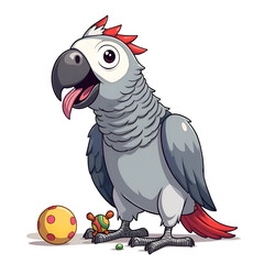 Fototapeta premium This joyful parrot invites happiness and playfulness into every moment of your day, digital illustration of character design concept.