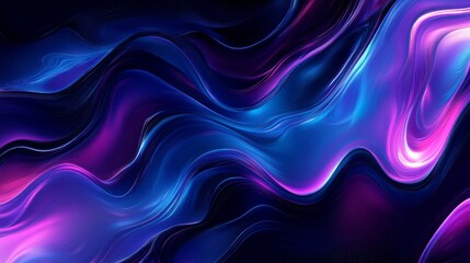Abstract Blue and Purple Swirling Liquid Pattern