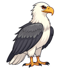 Fototapeta premium Experience the awe of nature s might through the portrayal of a stunning eagle, digital illustration of character design concept.