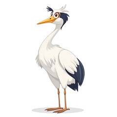 Obraz premium Imagine a playful crane bringing joy and wonder to every scene it dances through, digital illustration of character design concept.