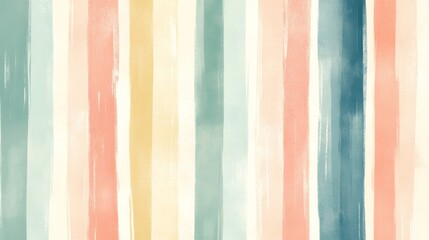 Abstract Watercolor Striped Pattern with Pastel Colors