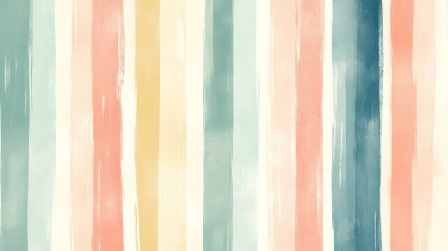 Abstract Watercolor Striped Pattern with Pastel Colors