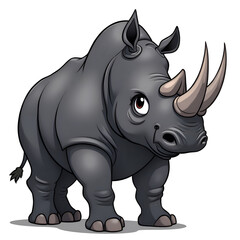 Obraz premium Embrace the strength and playfulness of a rhino through artistic imagination, illustration of animal character design concept.