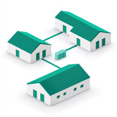 Efficient logistics network with interconnected warehouses and goods