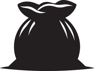 Simple Sack Silhouette Vector Icon on White Background.