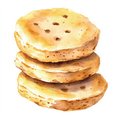 Biscuit watercolor clipart illustration