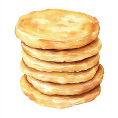 Biscuit watercolor clipart illustration