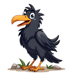 Fototapeta premium A whimsical crow character bringing joy and laughter in a vibrant animated style, digital illustration of character design concept.