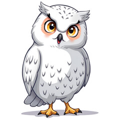 Obraz premium An adorable owl character that embodies wisdom and curiosity in a whimsical way, illustration of character design concept.