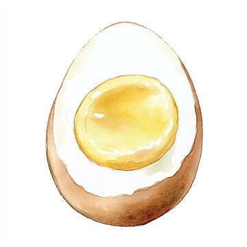 recommend clip art: Boiled egg food watercolor clipart illustration