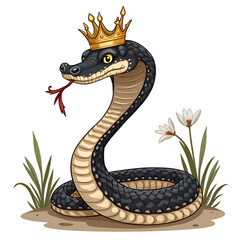 Naklejka premium Even the most feared can wear a crown of majesty and command respect and admiration, digital illustration of character design concept.