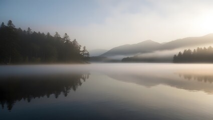 Fototapeta premium Beautiful aerial shot of a foggy forest