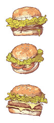 Whimsical Illustrated Burger Stack Design