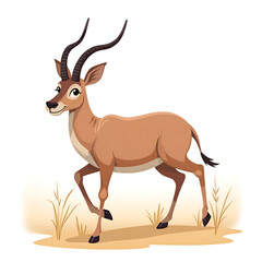 Fototapeta premium Embrace the elegance and charm of nature through a playful antelope illustration, digital illustration of character design concept.