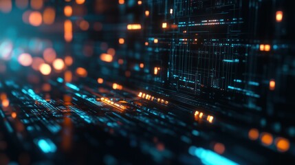 Fototapeta premium Abstract Digital Futuristic Network Background