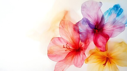 Fototapeta premium colorful flowers in water