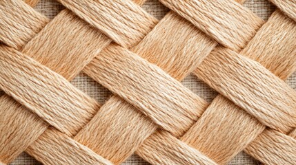 A macro image of woven fabric with a repeating geometric pattern, highlighting the texture and craftsmanship of the textile.