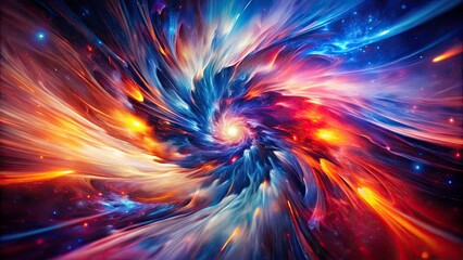 Celestial Energy: Abstract Ink Spirals and Supernova Textures in Vibrant Hues