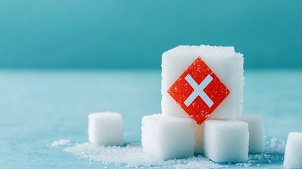 Sugar Cube Warning Design with Red Symbol