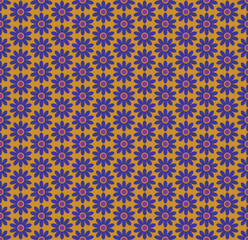 Abstract daisy flowers seamless pattern design.