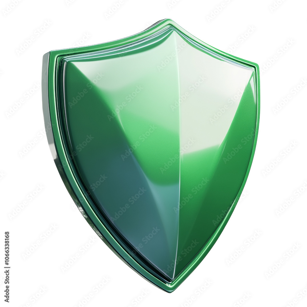 Poster 3d green shield with checkmark