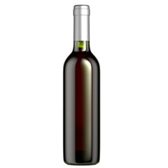 3D render green glass wine bottle standing vertically on a white background. Minimalist branding, packaging mockup, product presentations. Clean, premium look with copy space