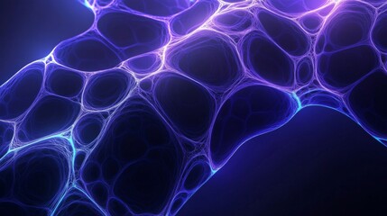 Abstract Purple and Blue Web-like Pattern on Dark Background