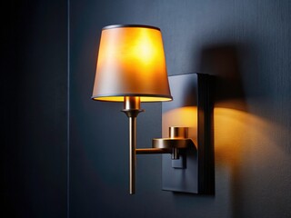 Elegant Black Wall Sconce Illuminating Dark Background for Modern Ambient Home Decor Lighting Design