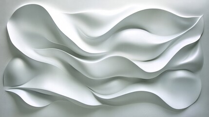 Obraz premium Abstract White 3D Sculpted Waves Pattern