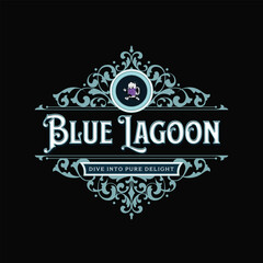 creative blue lagoon logo design for relaxation and wellness vector art