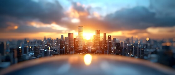 Obraz premium Breathtaking view of a futuristic smart city skyline in the digital metaverse